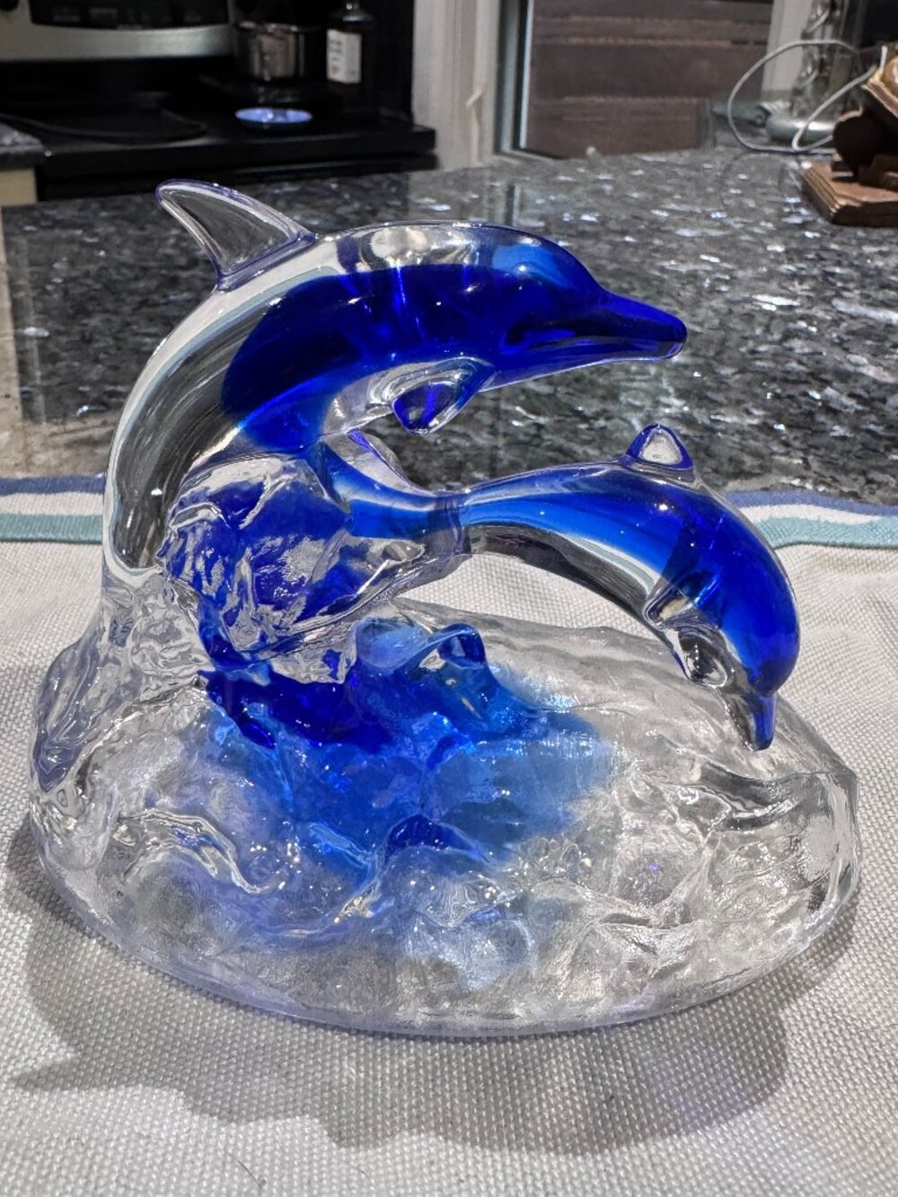 🐬✨ Vintage Cristal d’Arques France Crystal Dolphin Sculpture | Mother & Baby ✨